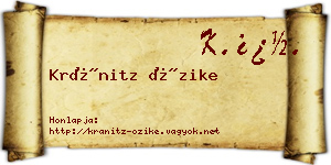 Kránitz Őzike névjegykártya